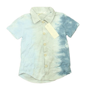 Cozii Boys Blue Tie Dye Button Down Short Sleeve size: 12 Months